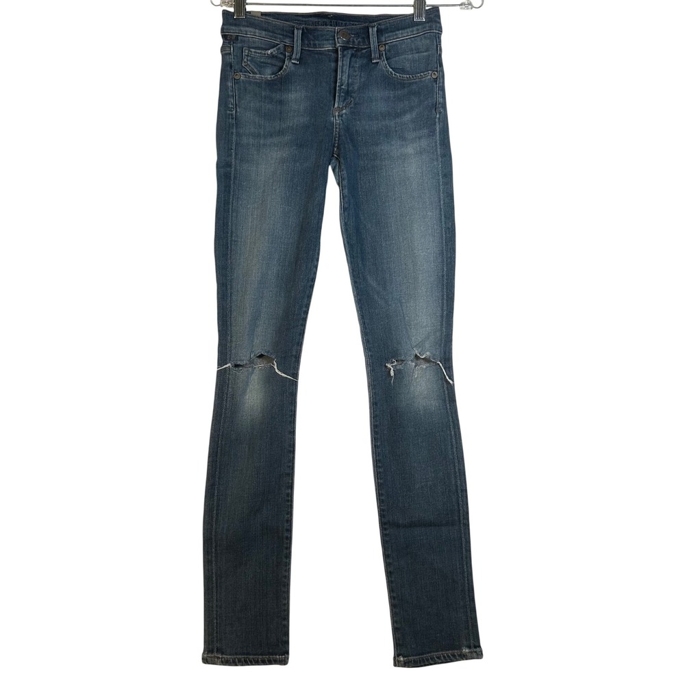 Citizens of Humanity Womens Size 25 Rocket Skinny Jeans Distressed Blue Denim